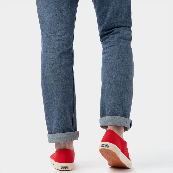 Klassische rote Unisex-Sneaker mit Obermaterial aus Baumwolle 7