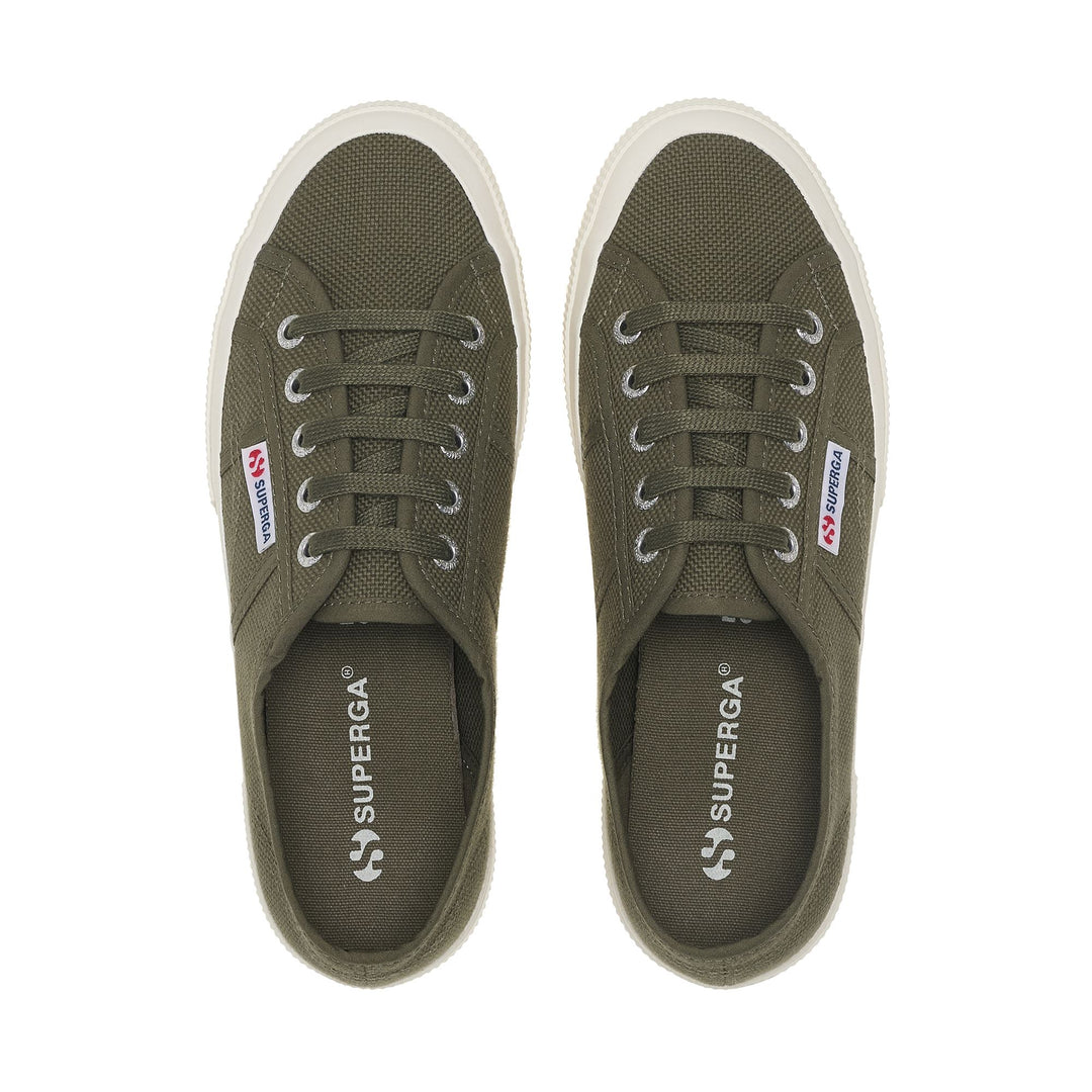 Baskets classiques vertes unisexes avec tige en coton main