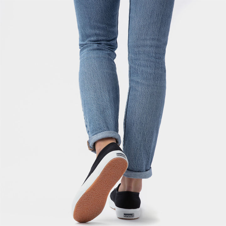 Klassische schwarze Unisex-Sneaker mit Obermaterial aus Baumwolle 7