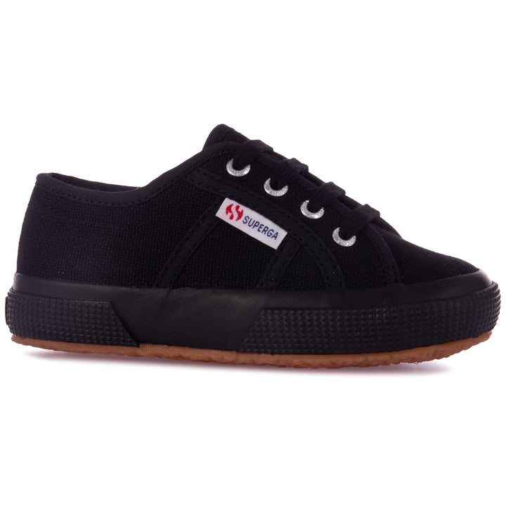 Klassische, komplett schwarze Kinder-Sneaker mit Obermaterial aus Baumwolle 7