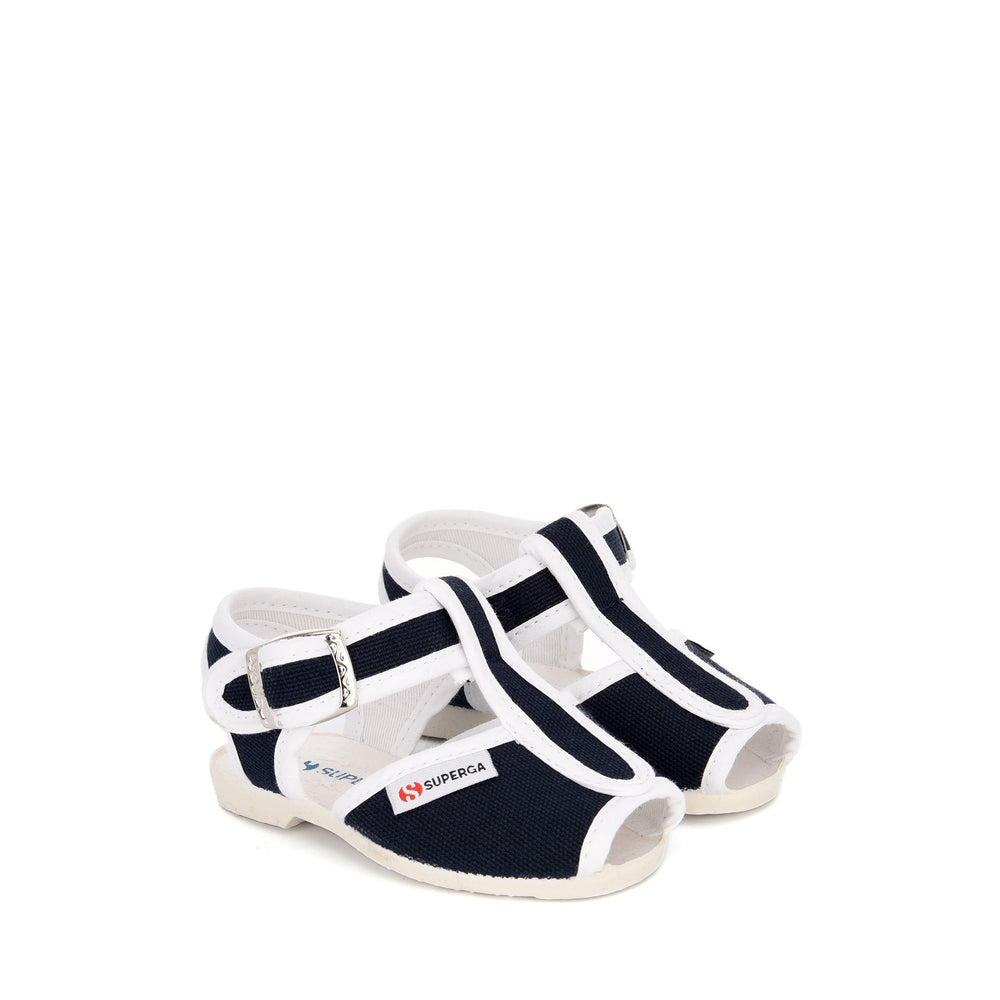 Marineblaue Sandalen für Kinder mit Obermaterial aus Baumwolle 02