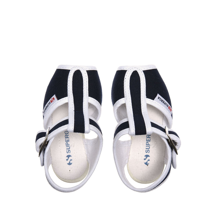 Marineblaue Sandalen für Kinder mit Obermaterial aus Baumwolle 4