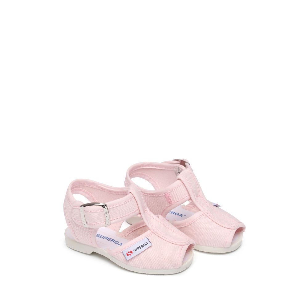 Rosa Sandalen für Kinder mit Obermaterial aus Baumwolle 02