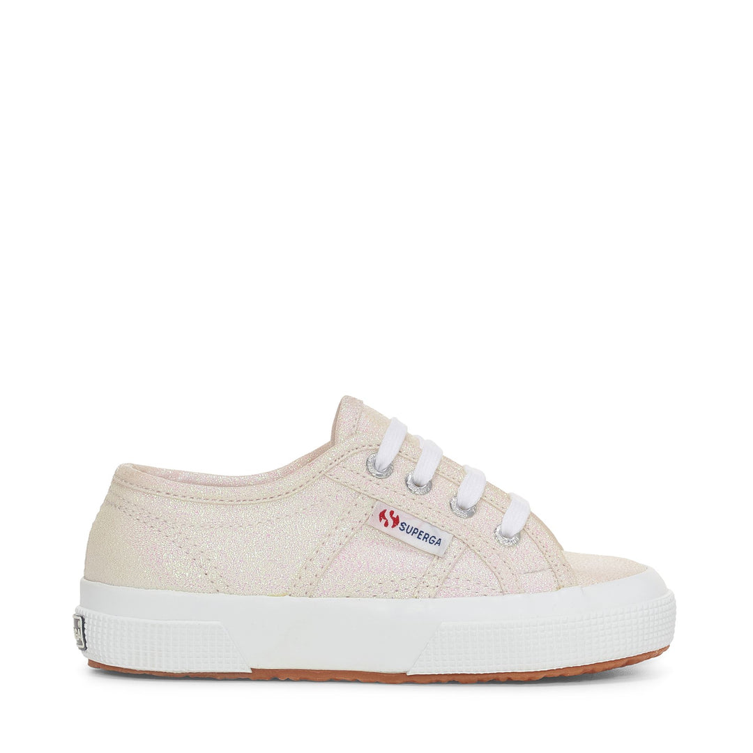 Klassische beige Mädchen-Sneaker mit Obermaterial aus Baumwolle 01