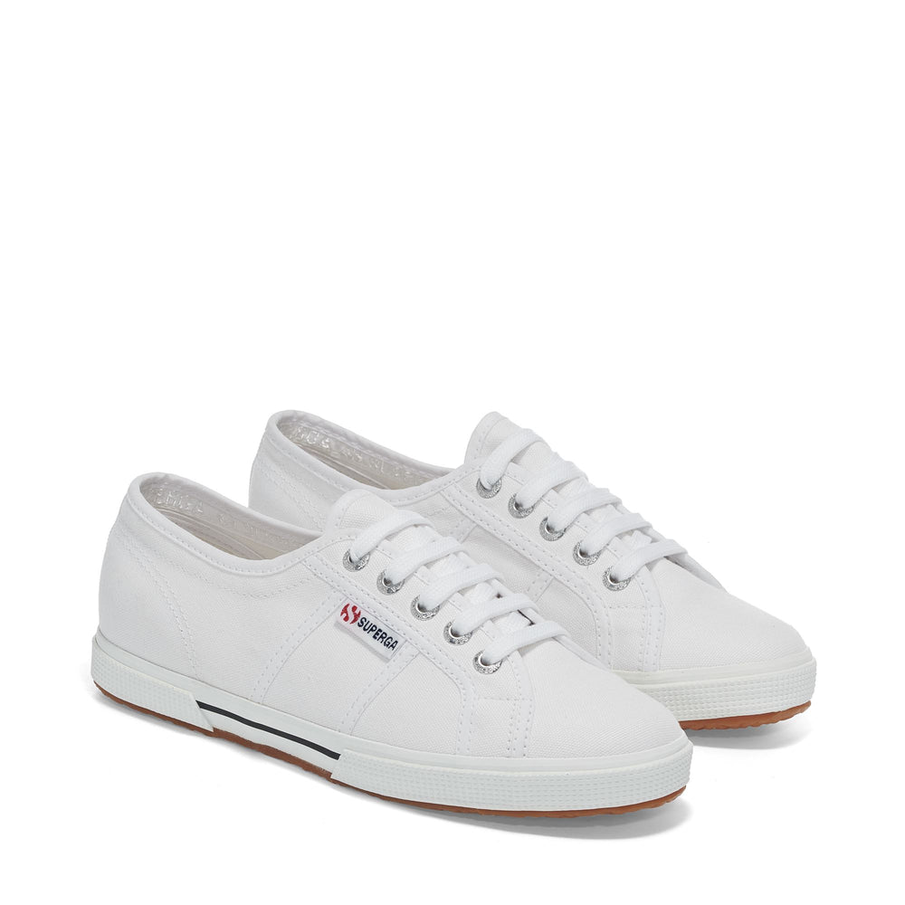 Weiße Low Cut-Sneakers mit Baumwollobermaterial 02