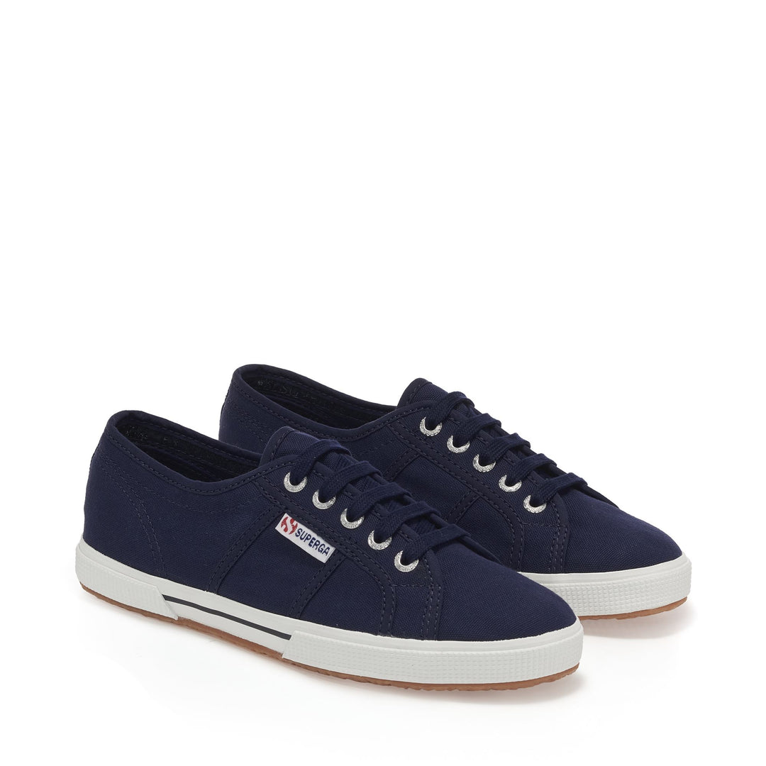 Blaue Low Cut Sneakers mit Obermaterial aus Baumwolle main