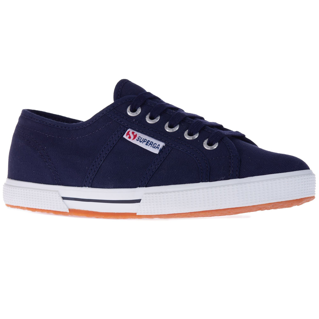 Blaue Low Cut Sneakers mit Obermaterial aus Baumwolle main