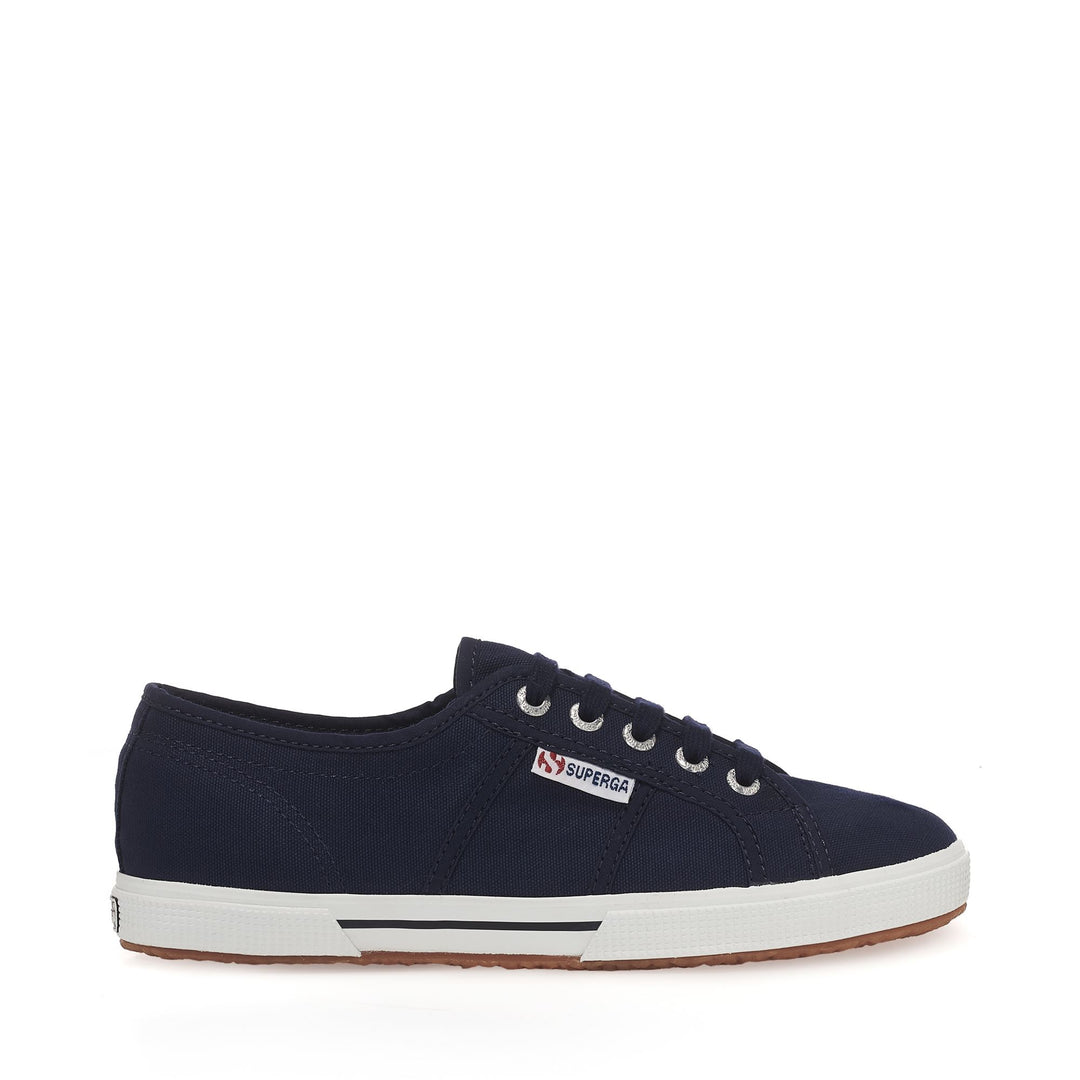 Blaue Low Cut Sneakers mit Obermaterial aus Baumwolle 01