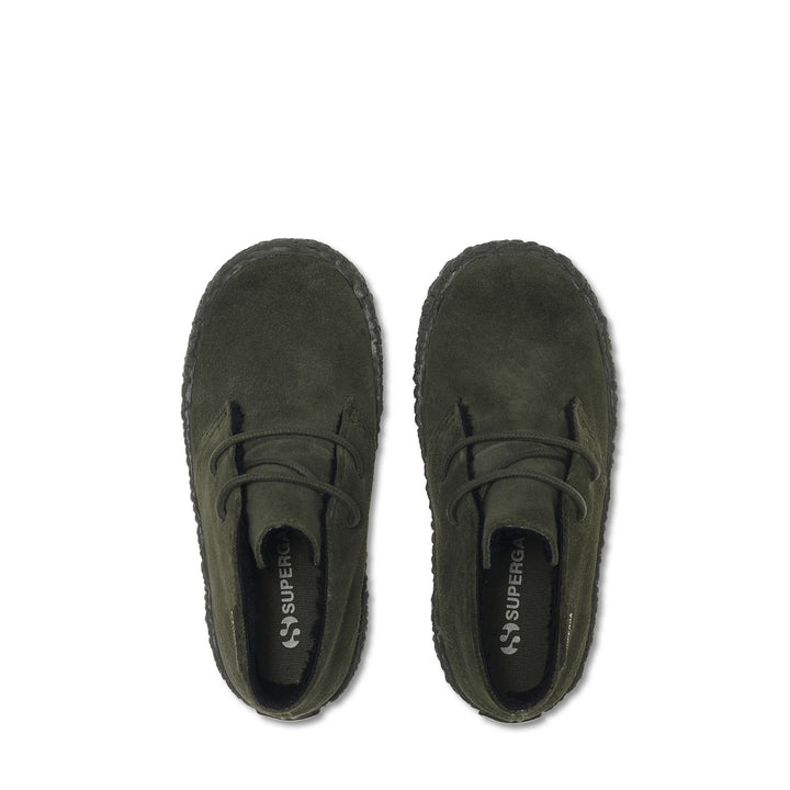 Grüne Stiefeletten für Jungen mit Obermaterial aus Wildleder in Militärgrün 4