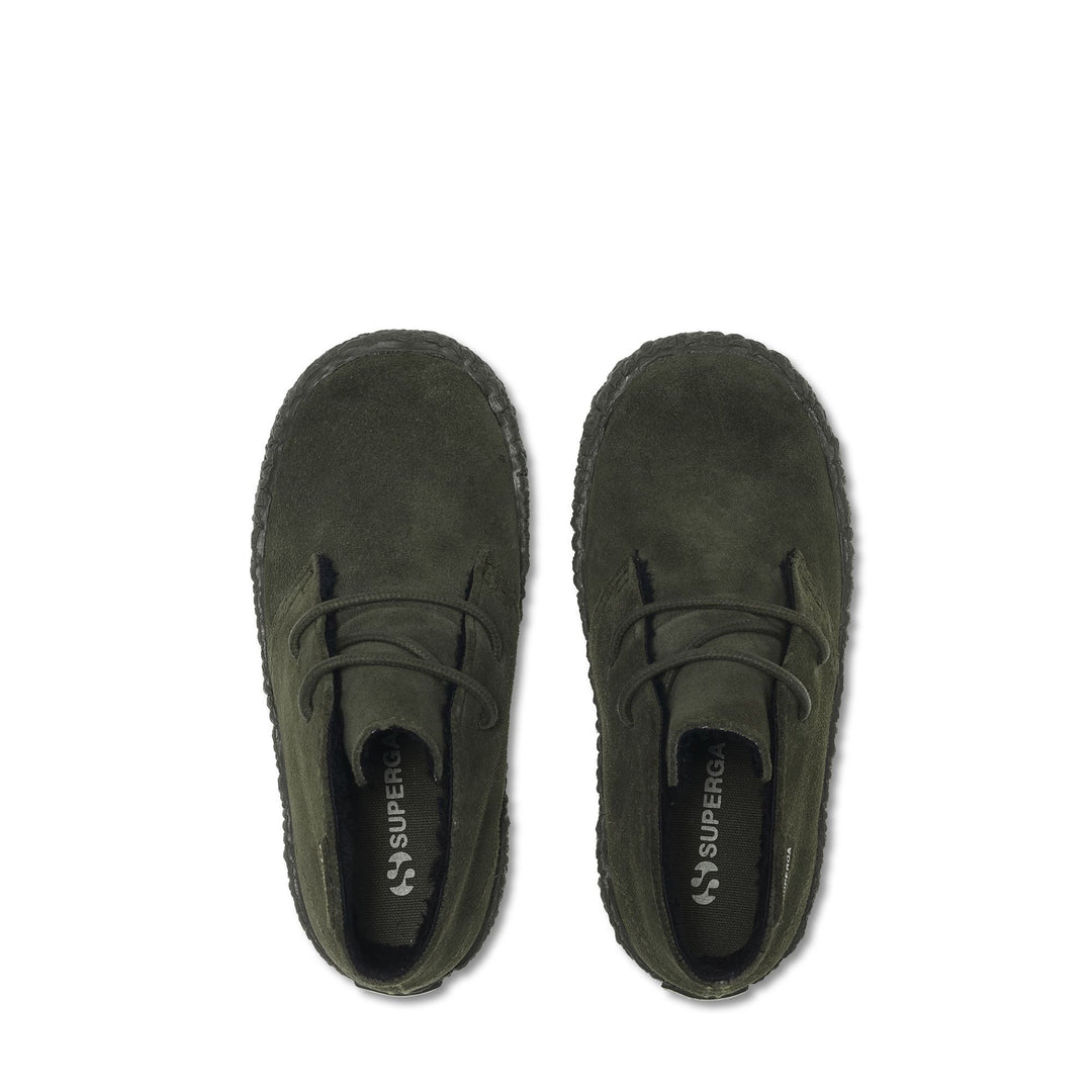 Grüne Stiefeletten für Jungen mit Obermaterial aus Wildleder in Militärgrün main