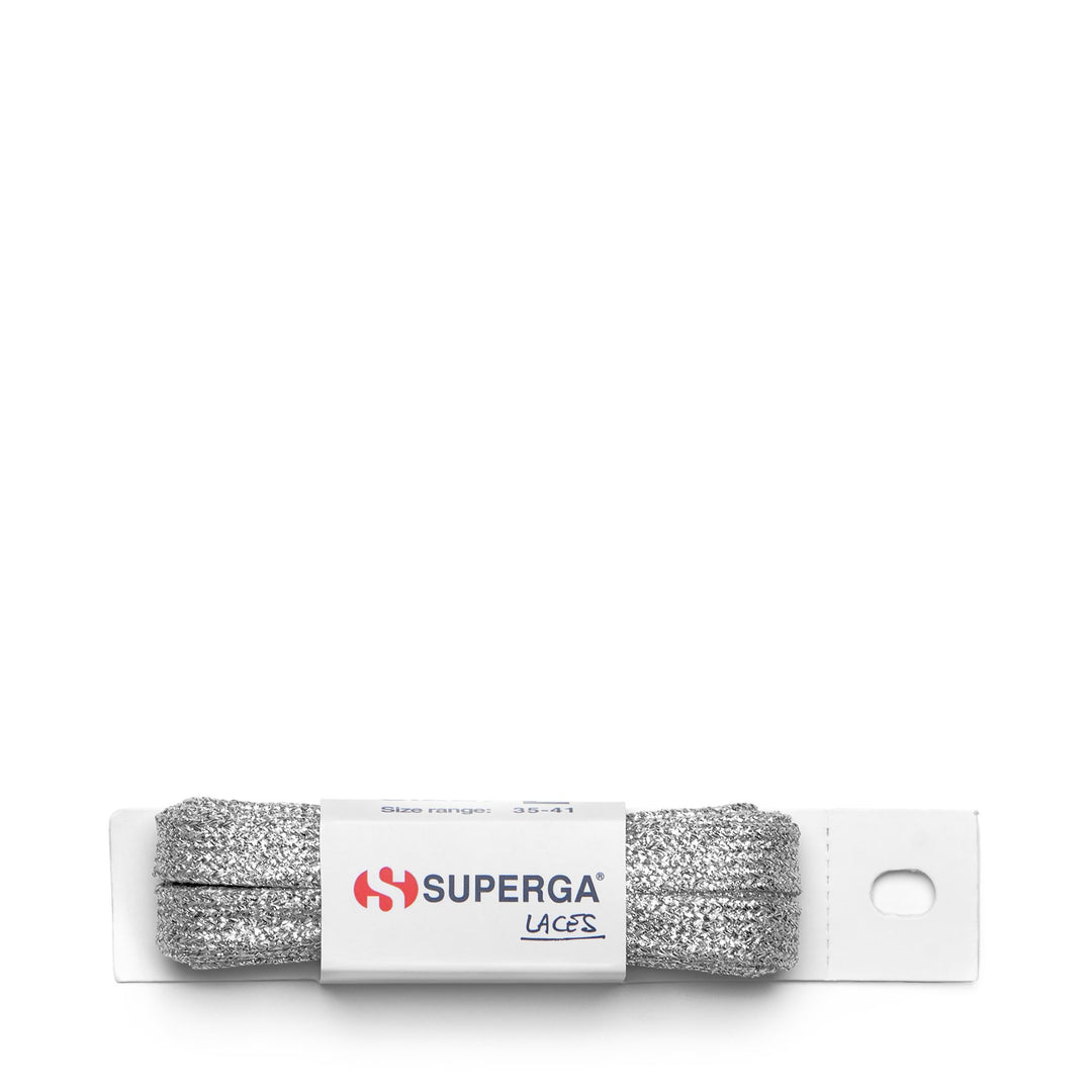 Unisex-Schnürsenkel in Grau mit Lamé-Stoff 01