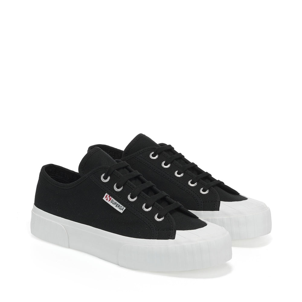 Schwarze Low Cut-Sneakers mit Obermaterial aus Baumwolle 02