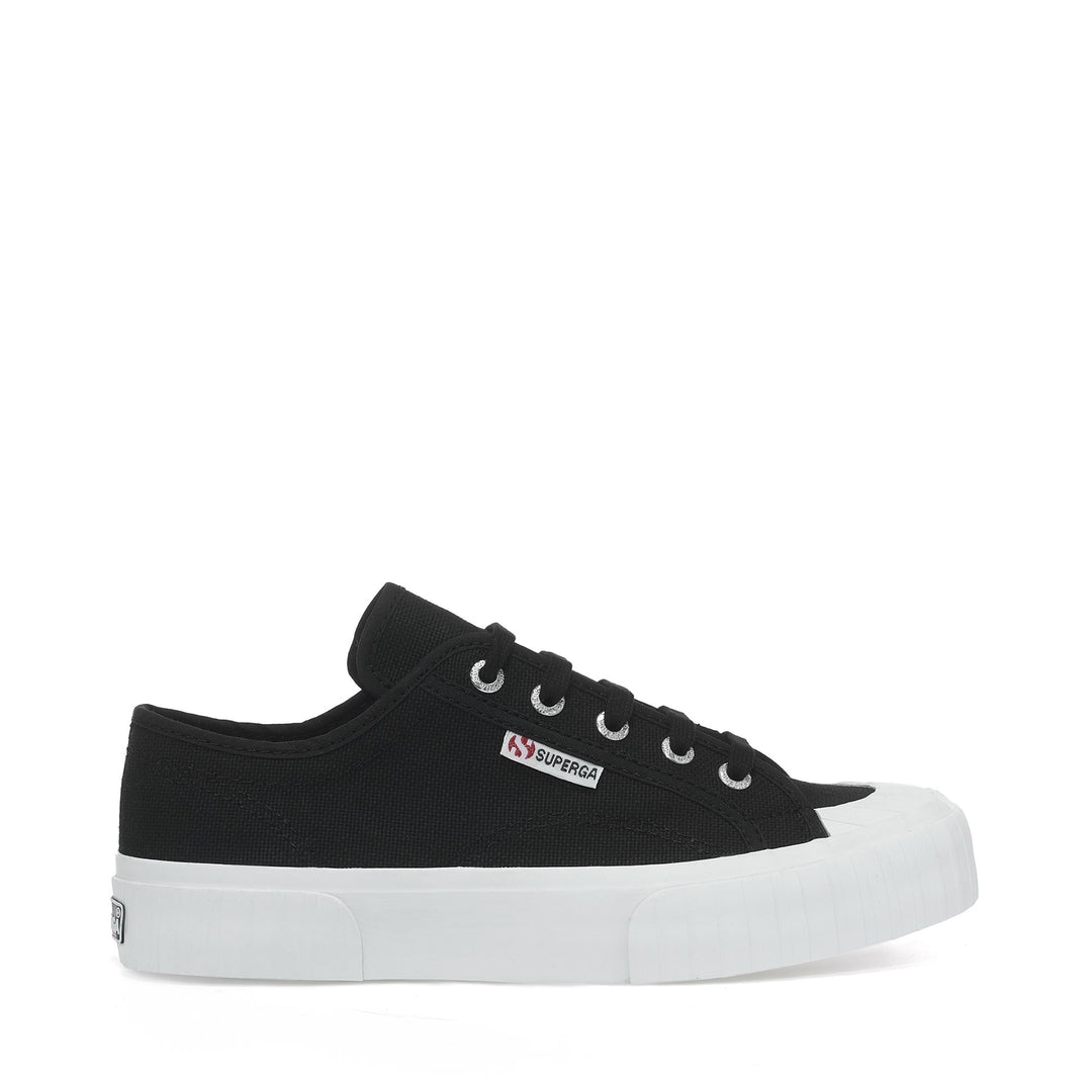 Schwarze Low Cut-Sneakers mit Obermaterial aus Baumwolle 01