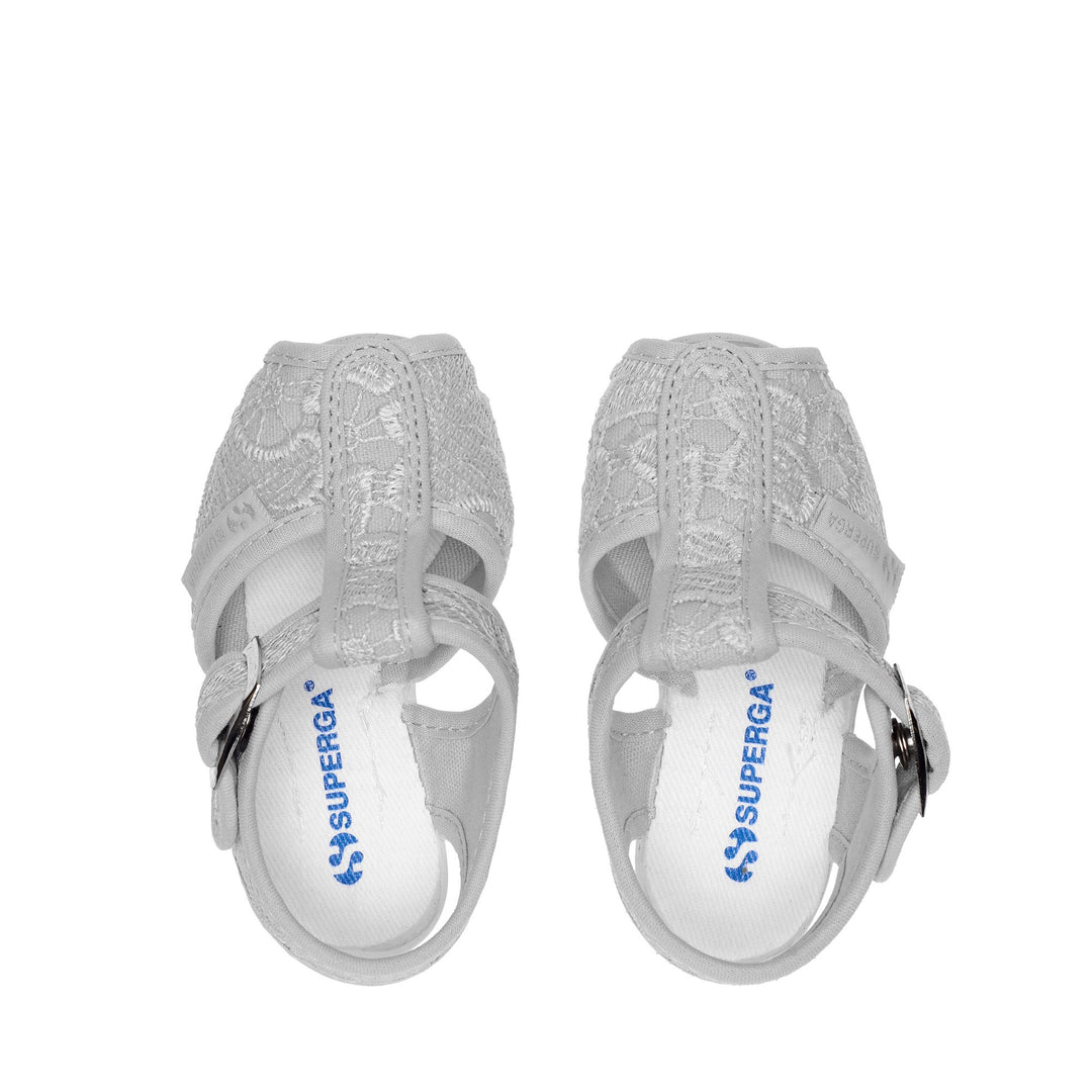 Graue Sandalen für Mädchen mit Obermaterial aus Makramee-Spitze main