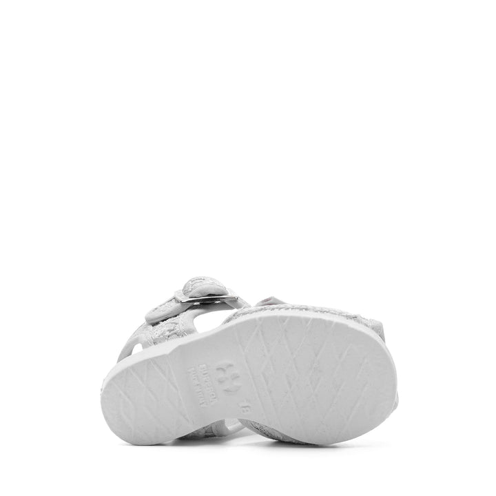 Graue Sandalen für Mädchen mit Obermaterial aus Makramee-Spitze 5