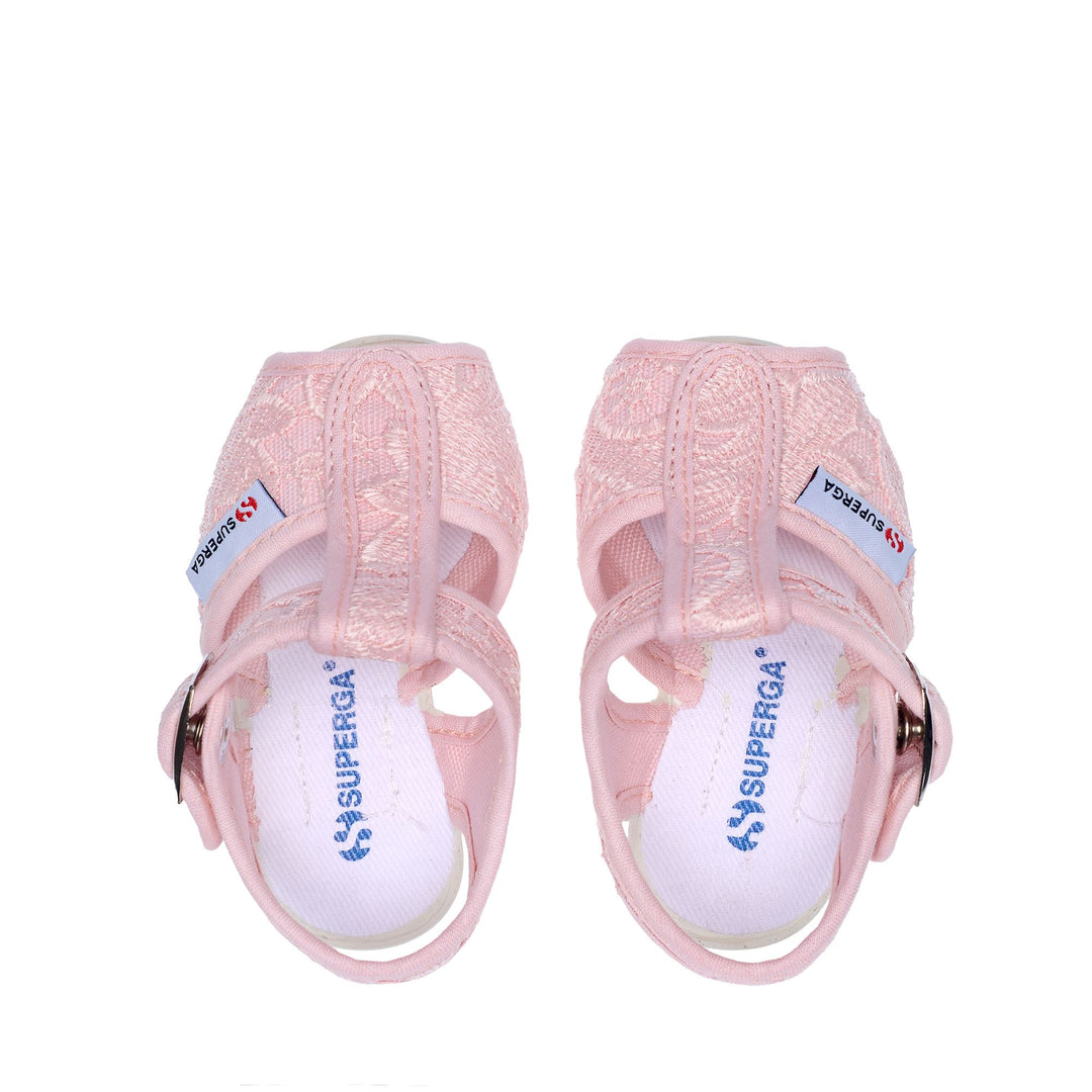 Rosa Sandalen für Mädchen mit Obermaterial aus Makramee-Spitze main