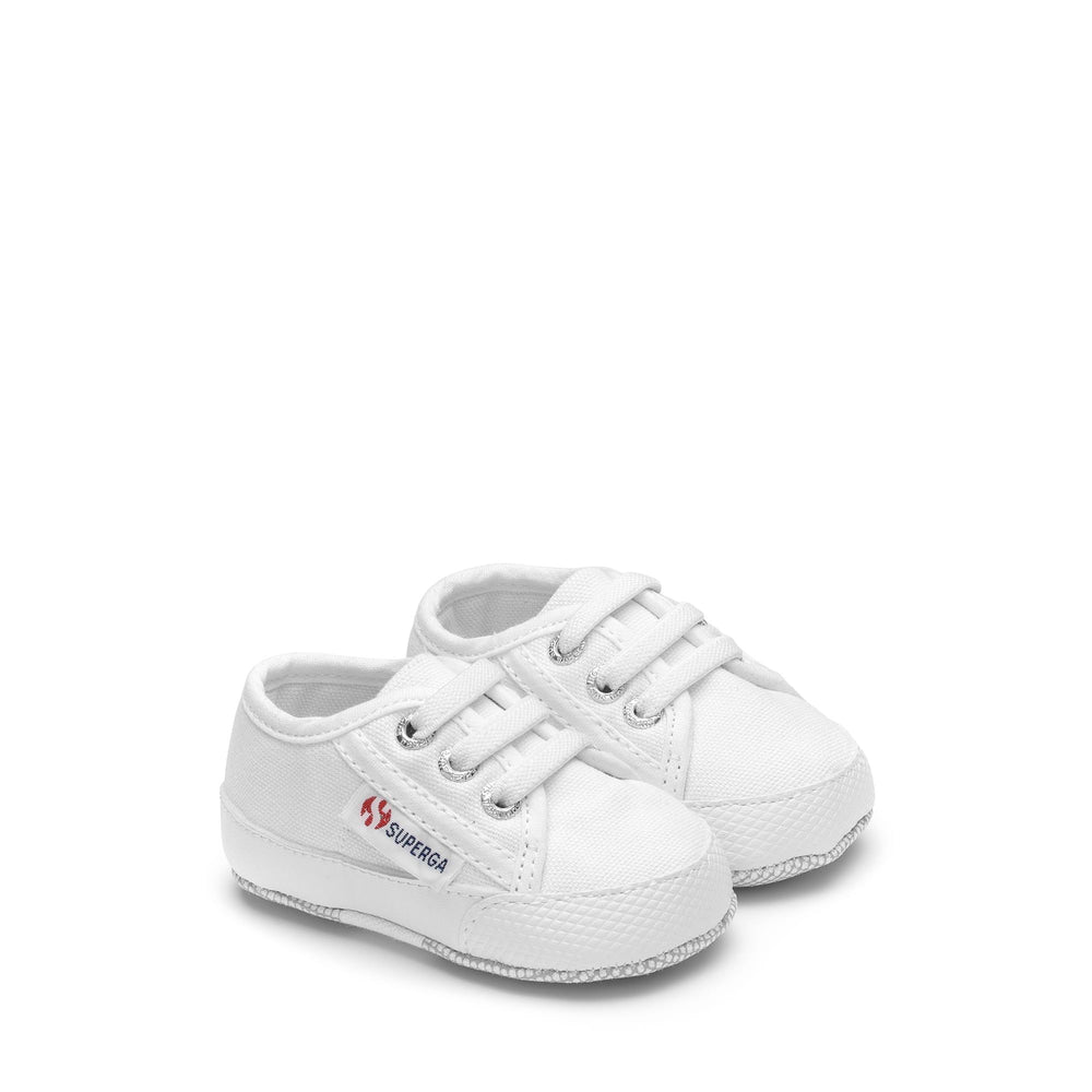 Weiße Low-Cut-Sneaker für Kinder mit Obermaterial aus Baumwolle 02