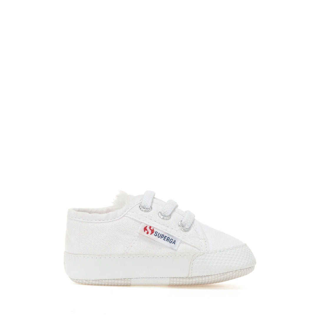 Weiße Low Cut Sneakers für Kinder mit Obermaterial aus Baumwolle 01