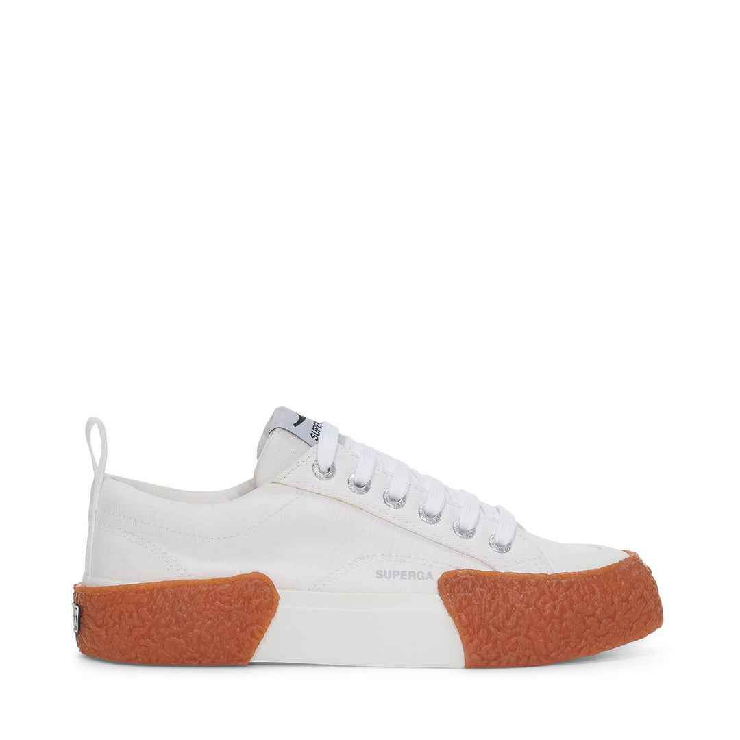 Weiße Low Cut-Sneakers mit Baumwollobermaterial 01