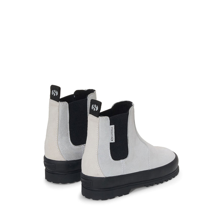 Silberne Stiefeletten für Mädchen mit Obermaterial aus glitzerndem Leder 3