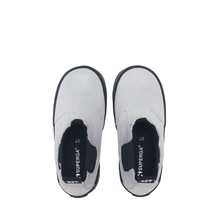 Silberne Stiefeletten für Mädchen mit Obermaterial aus glitzerndem Leder 4