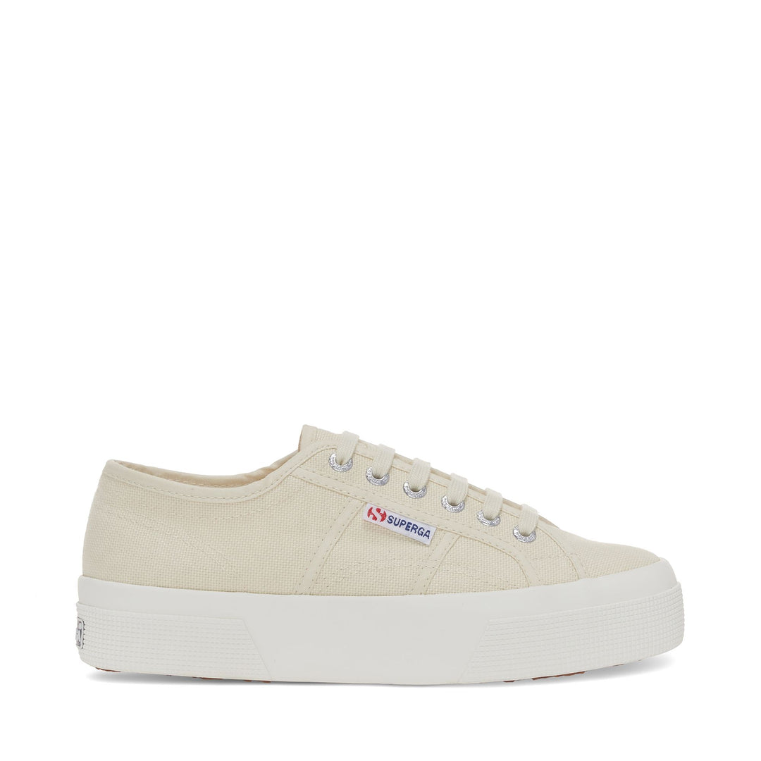 Unisex Beige Platform Sneakers with Cotton Upper 01