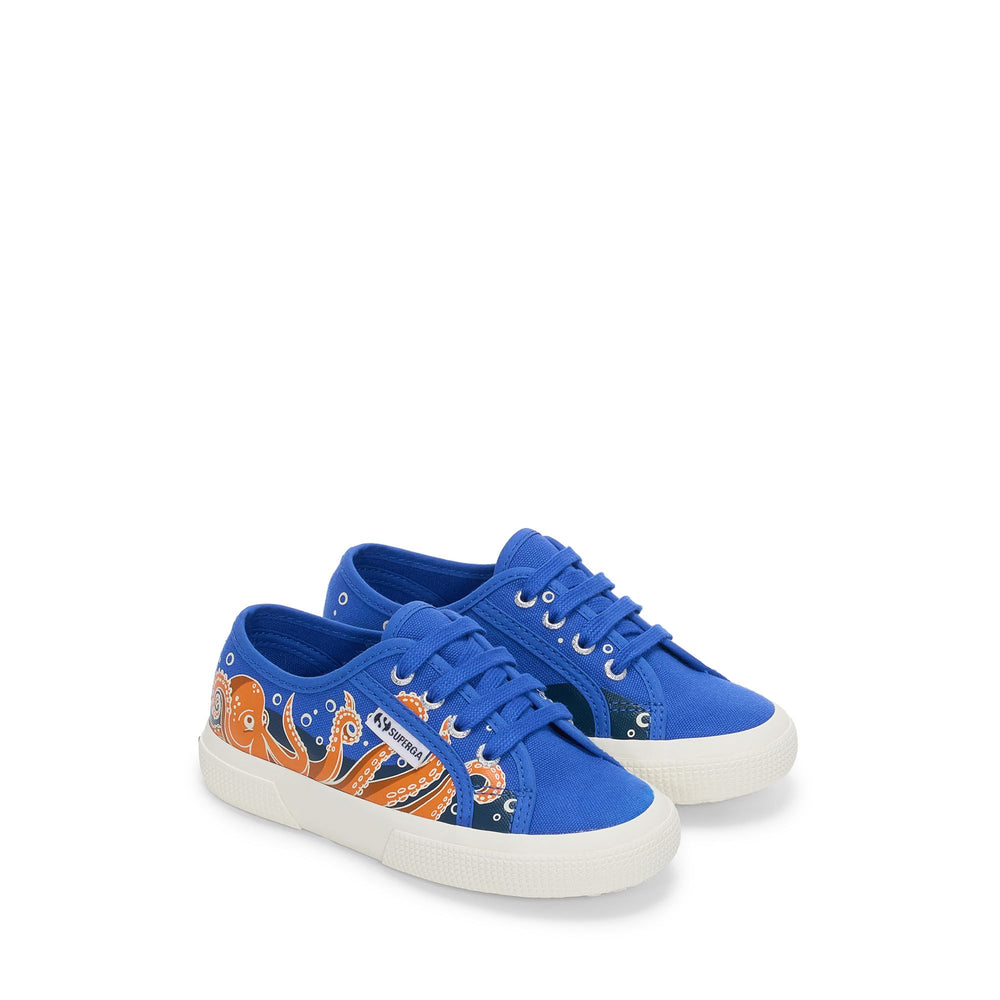 Niedrig geschnittene Kinder-Sneaker in Blau mit Obermaterial aus Baumwolle 02