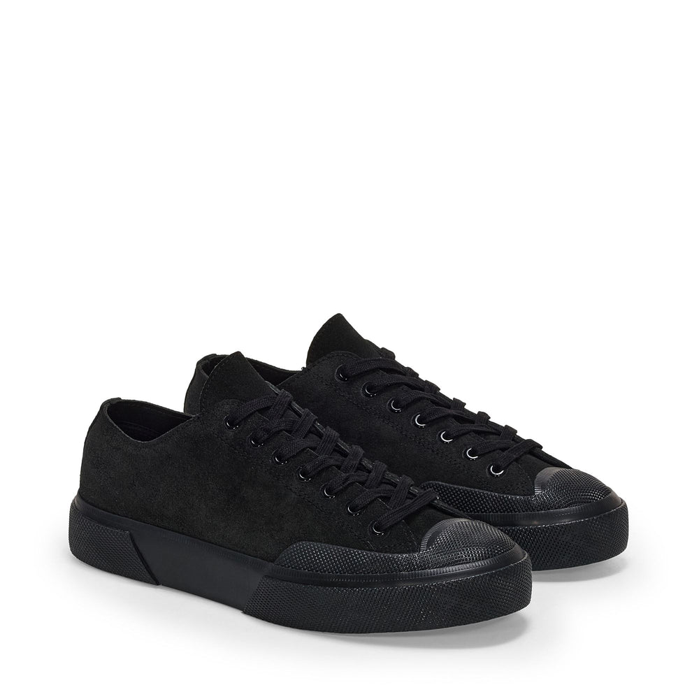 Unisex Low Cut Sneakers in Schwarz mit Obermaterial aus Wildleder 02