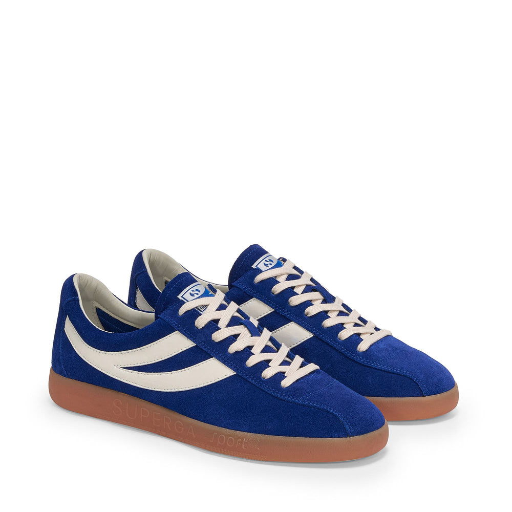 Unisex Blue Sneakers with Suede Upper 02