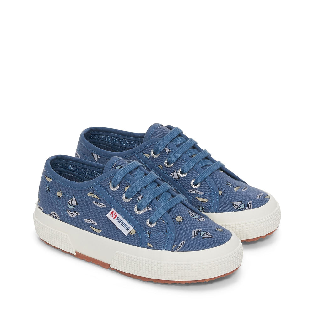 Klassische blaue Jungen-Sneaker mit Obermaterial aus Baumwolle 02