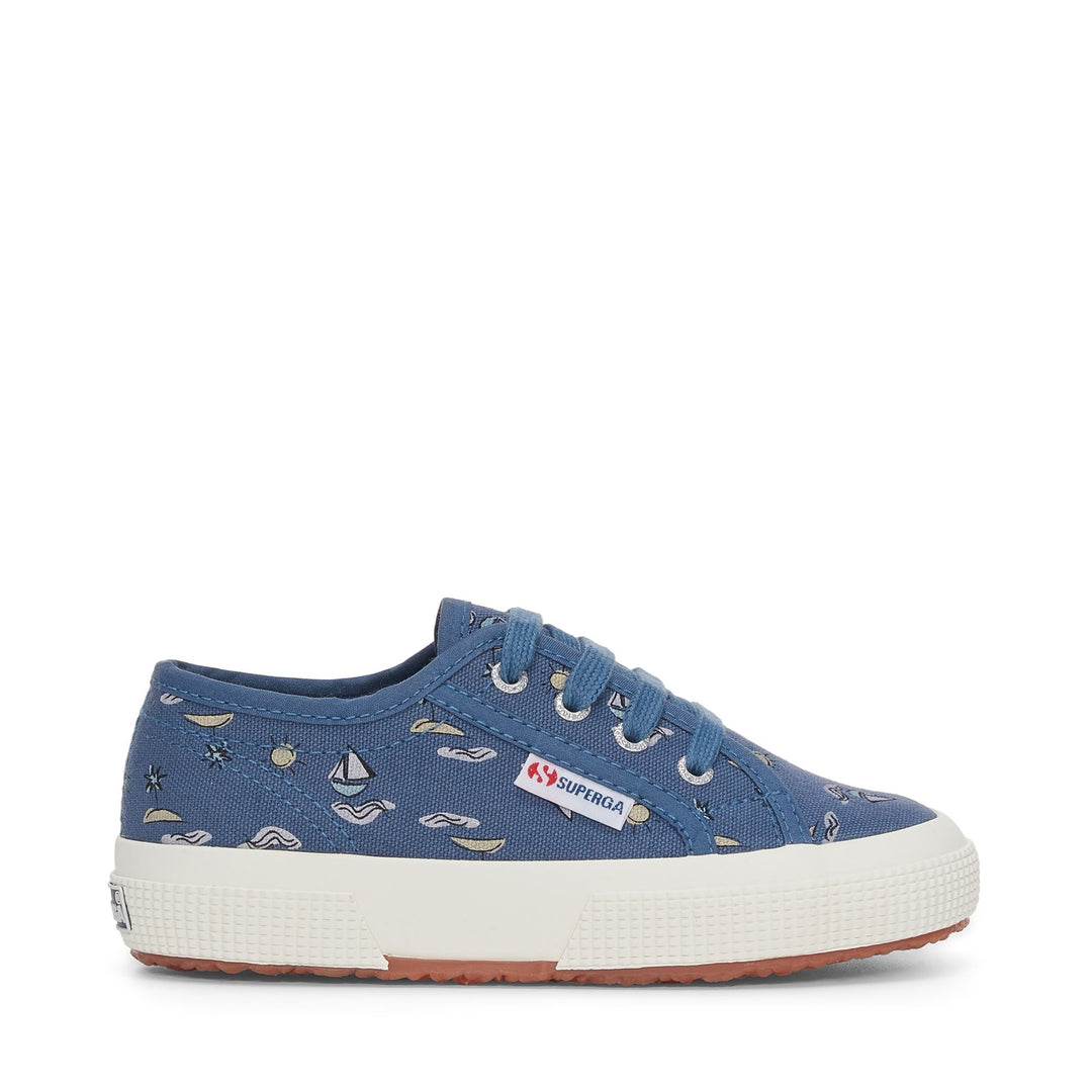 Klassische blaue Jungen-Sneaker mit Obermaterial aus Baumwolle 01
