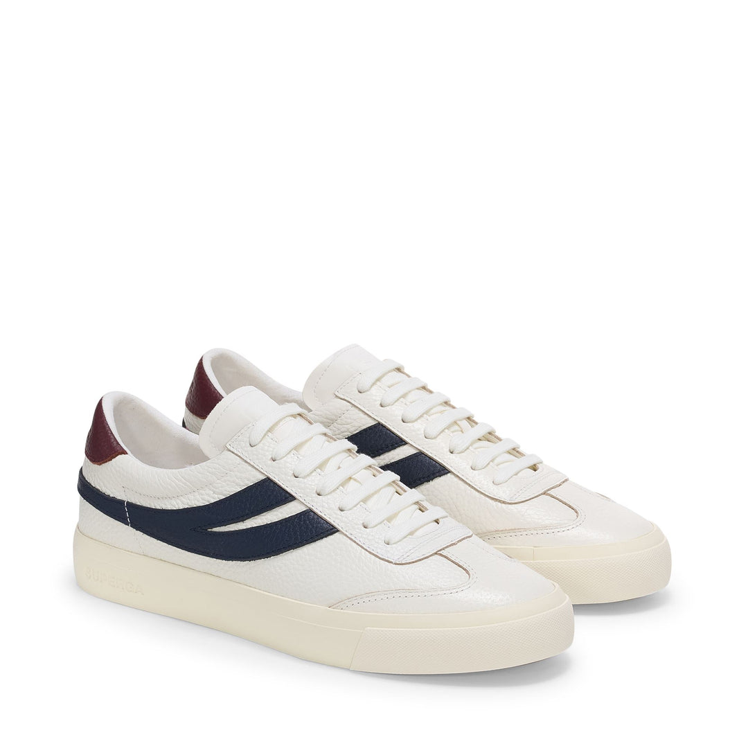 Sneakers basse unisex bianche con tomaia in pelle main