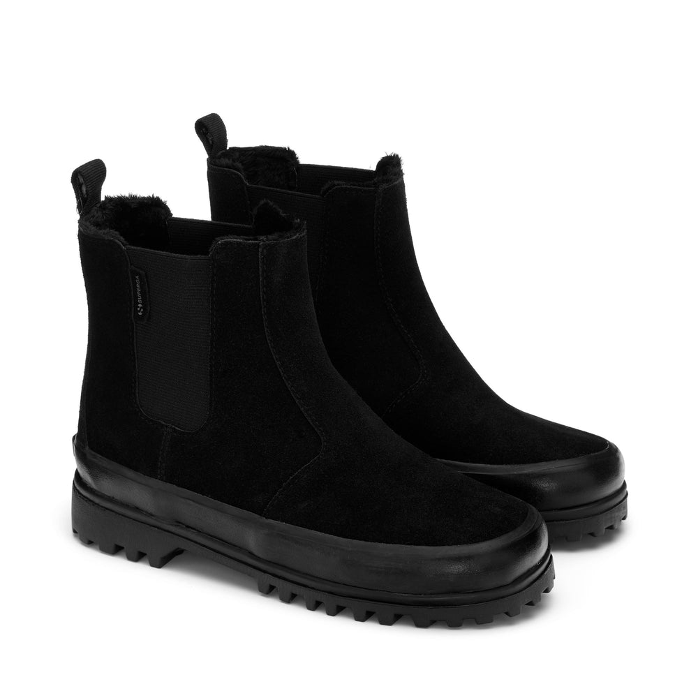 Schwarze Stiefeletten für Kinder mit Obermaterial aus Wildleder 02