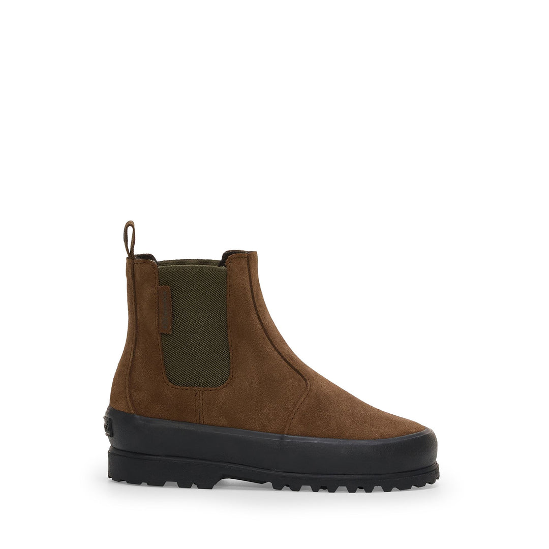 Braune Stiefeletten für Kinder mit Obermaterial aus echtem Wildleder 01