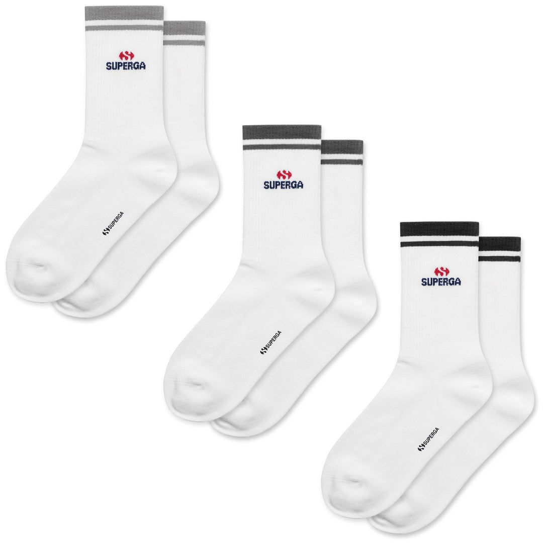Weiße Crew-Socken Unisex 01