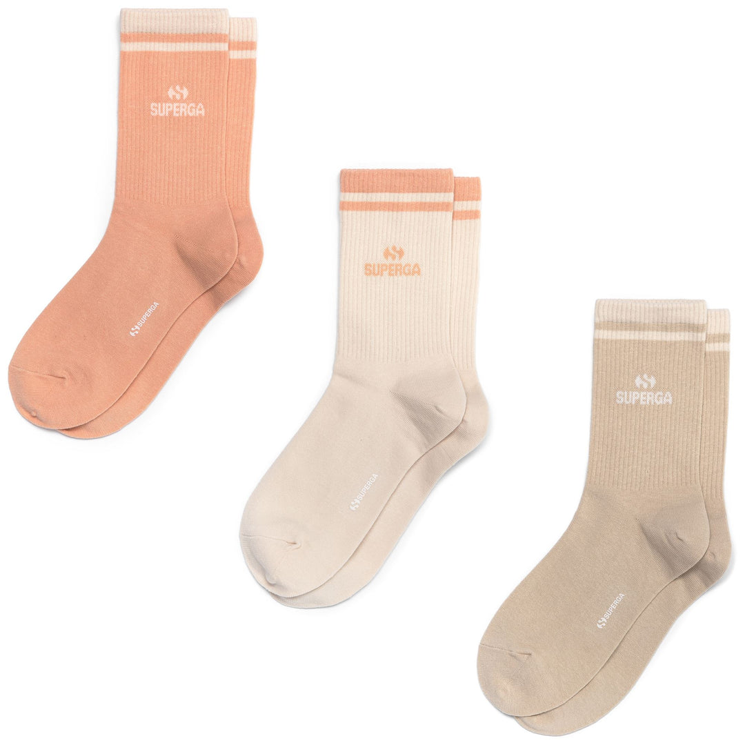 Unisex Crew Socken Ecru mit Baumwollmischung 01