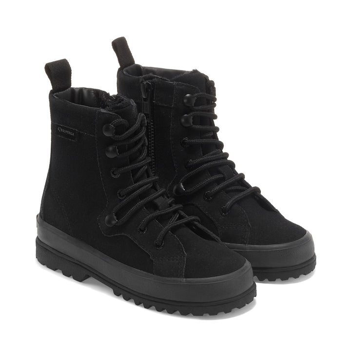 Schwarze Stiefeletten für Kinder mit Obermaterial aus Wildleder 2