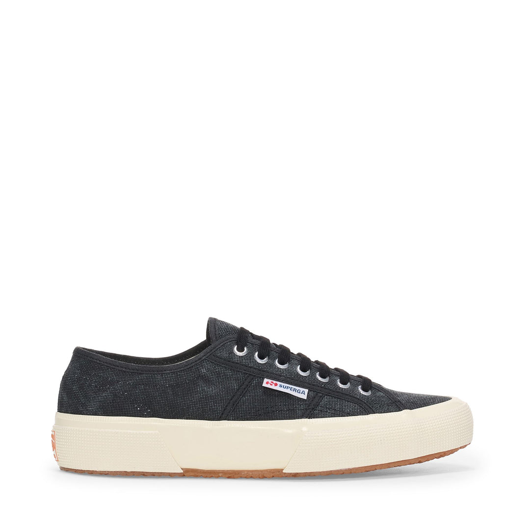 Schwarze Low Cut-Sneakers mit Obermaterial aus Baumwolle 01