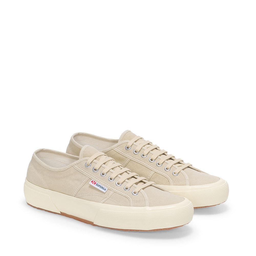 Beige Unisex Low Cut Sneakers mit Obermaterial aus Baumwolle 02