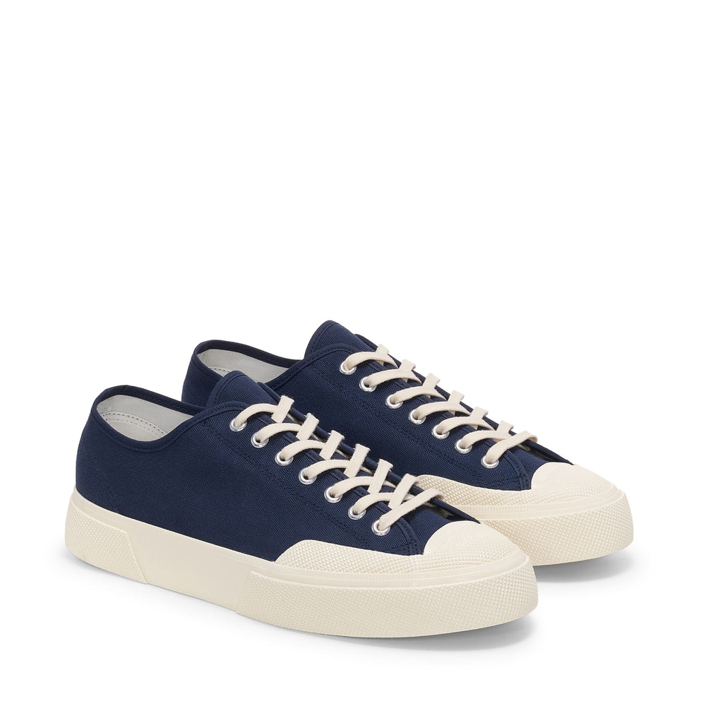 Unisex Navy Low Cut Sneakers with Cotton Upper 02