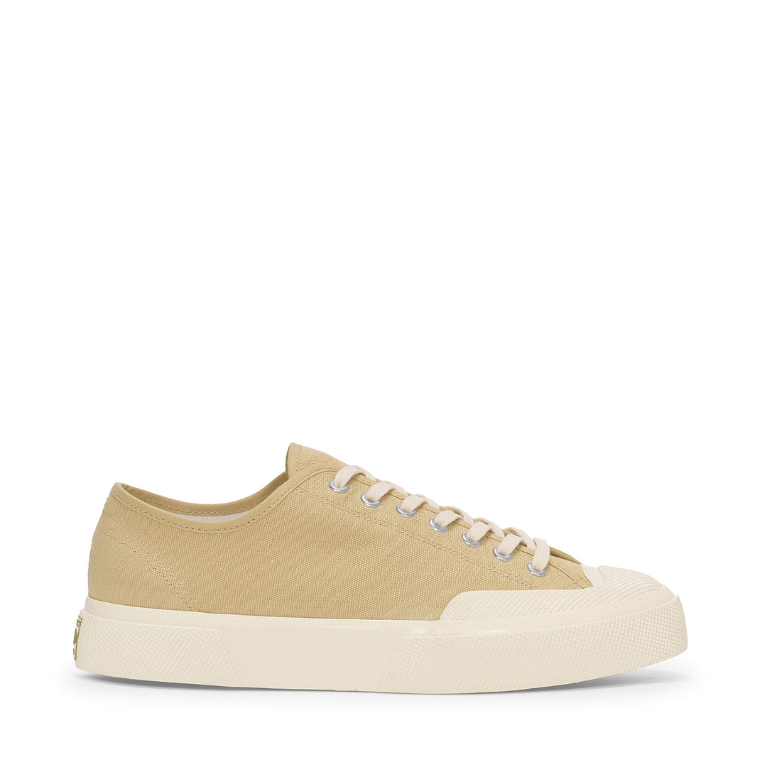 Unisex Beige Low Cut Sneakers with Cotton Upper 01