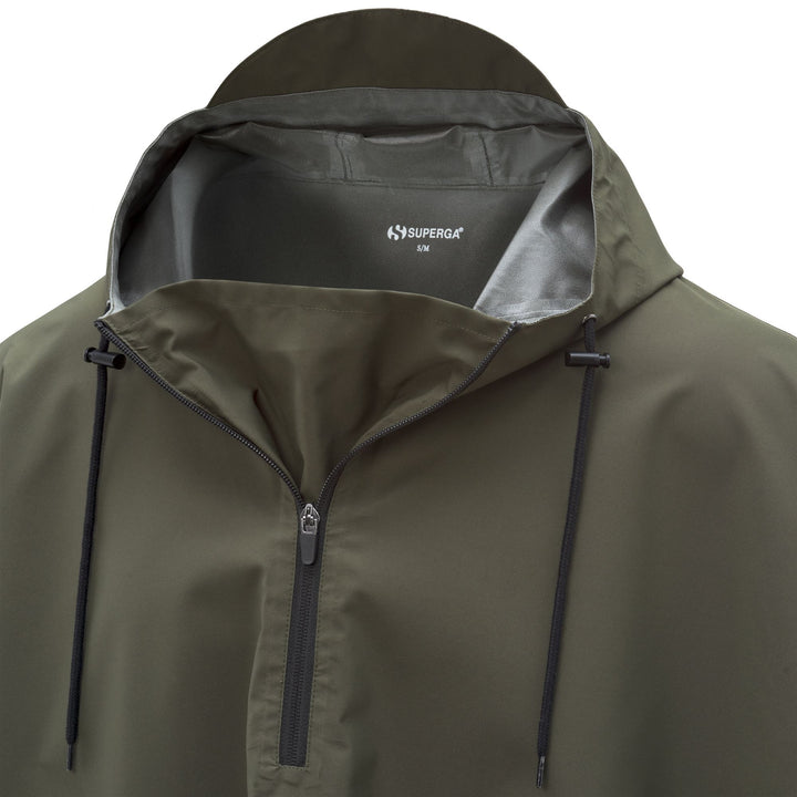 Grüne Unisex-Ponchojacke aus wasserabweisendem Funktionsgewebe 5
