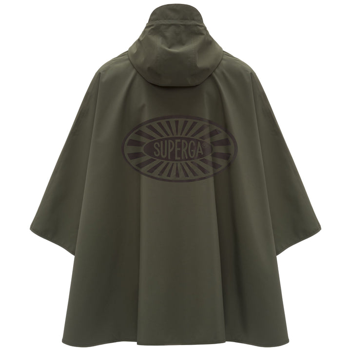 Grüne Unisex-Ponchojacke aus wasserabweisendem Funktionsgewebe 3