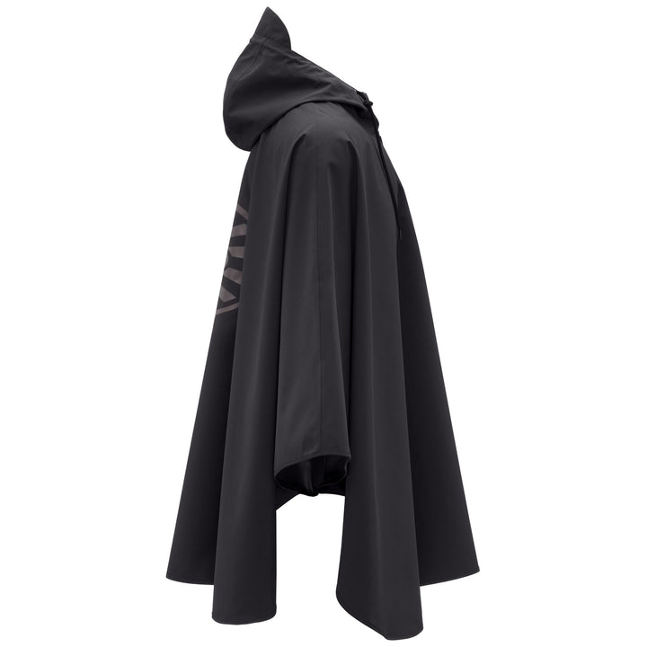 Schwarze Unisex-Ponchojacke aus wasserabweisendem Funktionsgewebe 2