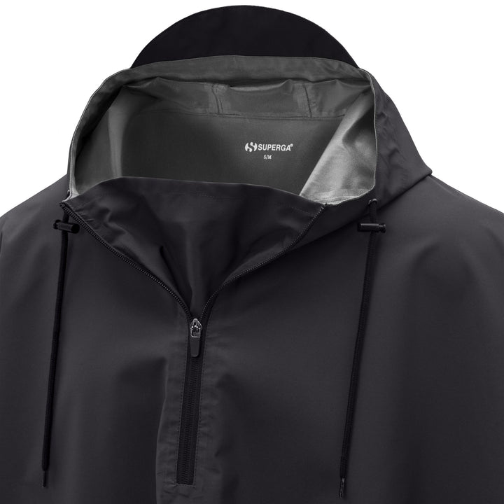 Schwarze Unisex-Ponchojacke aus wasserabweisendem Funktionsgewebe 5