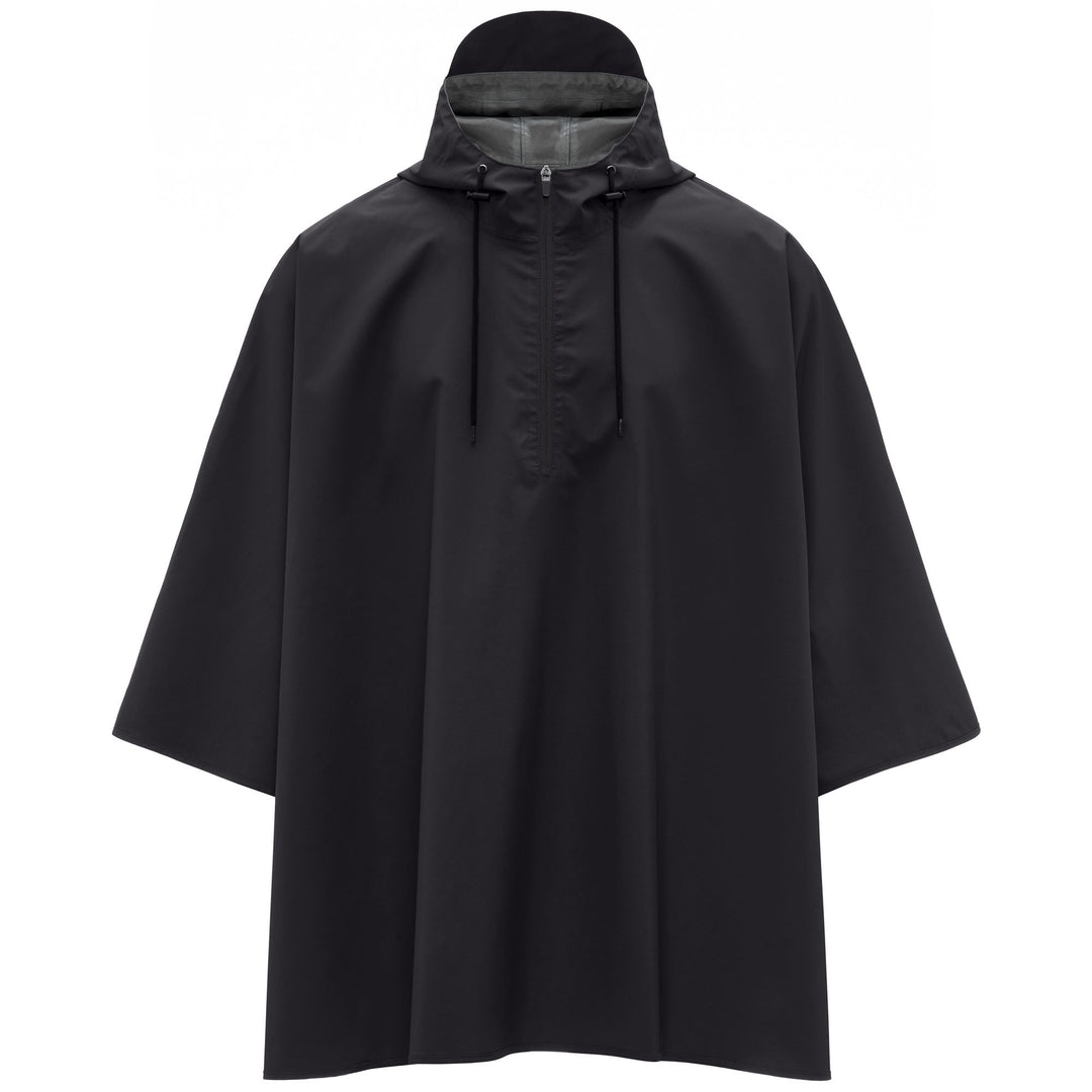 Schwarze Unisex-Ponchojacke aus wasserabweisendem Funktionsgewebe 01