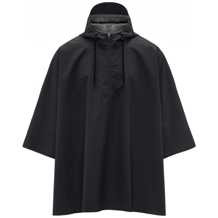 Schwarze Unisex-Ponchojacke aus wasserabweisendem Funktionsgewebe 1