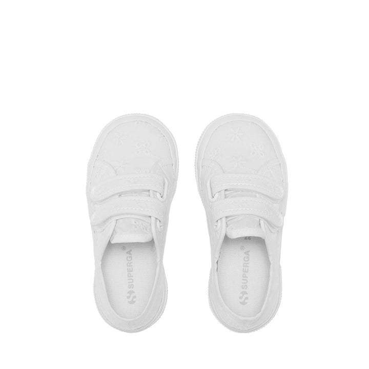 Weiße Low Cut Sneakers für Mädchen mit Obermaterial aus Baumwolle 4