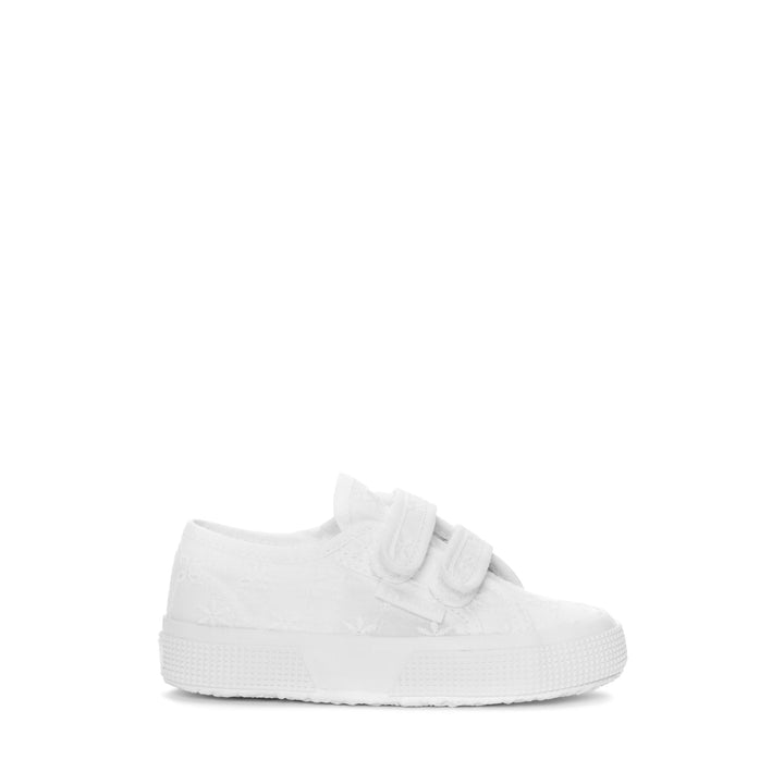 Weiße Low Cut Sneakers für Mädchen mit Obermaterial aus Baumwolle 1