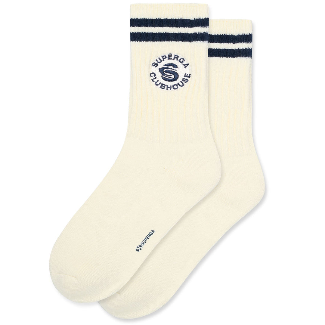 Unisex Crew Socken Off White mit Baumwollmischung 01